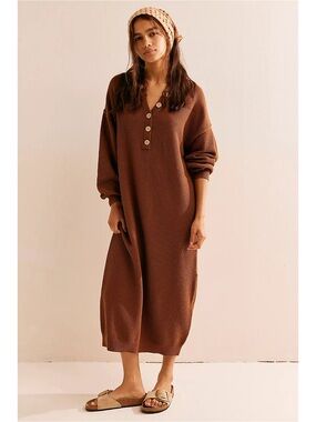 Free People hailee sweater dress brown